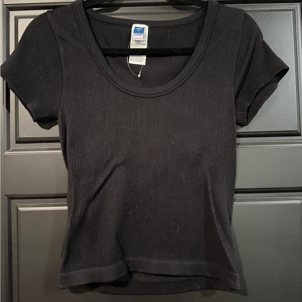 Old Navy Black Ribbed Crop Top